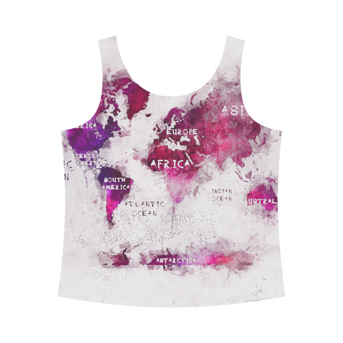 world map All Over Print Tank Top for Women (Model T43)