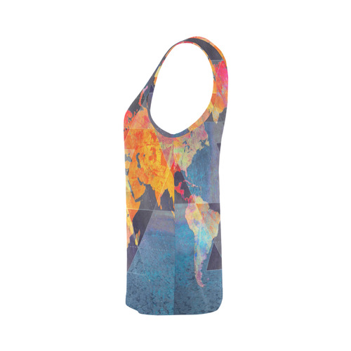 world map All Over Print Tank Top for Women (Model T43)