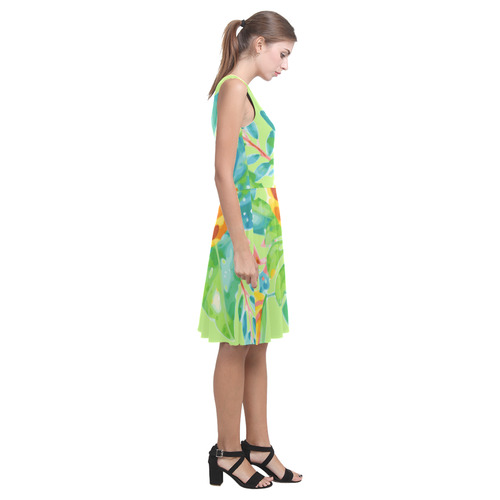 Summer Tropical Pineapple Fruit Floral Atalanta Casual Sundress(Model D04)