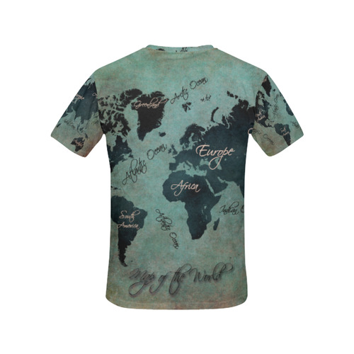 world map All Over Print T-Shirt for Women (USA Size) (Model T40)