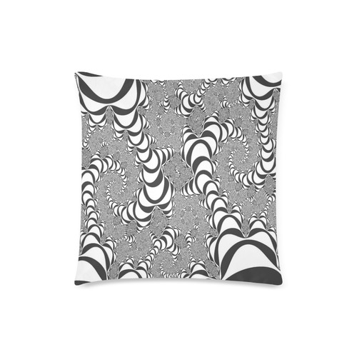 Black And White Fractal Fantasy Custom Zippered Pillow Case 18"x18"(Twin Sides)