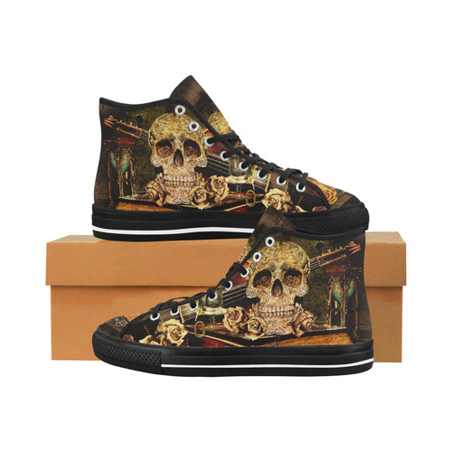 Steampunk Alchemist Mage Roses Celtic Skull Vancouver H Women's Canvas Shoes (1013-1)