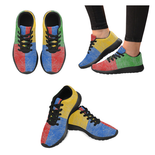RED GREEN BLUE YELLOW Men’s Running Shoes (Model 020)