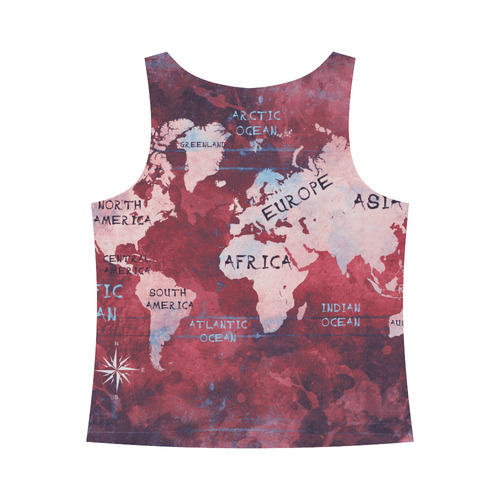 world map All Over Print Tank Top for Women (Model T43)