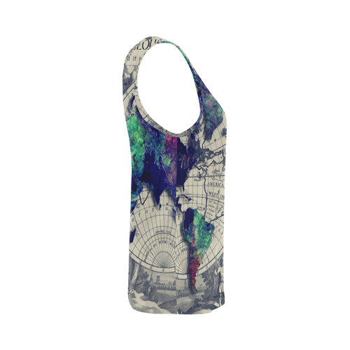 world map 22 All Over Print Tank Top for Women (Model T43)