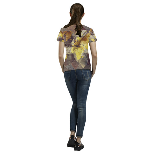 world map All Over Print T-Shirt for Women (USA Size) (Model T40)