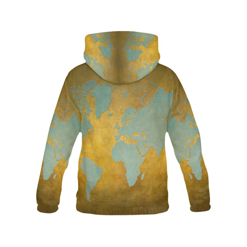 world map 34 All Over Print Hoodie for Women (USA Size) (Model H13)