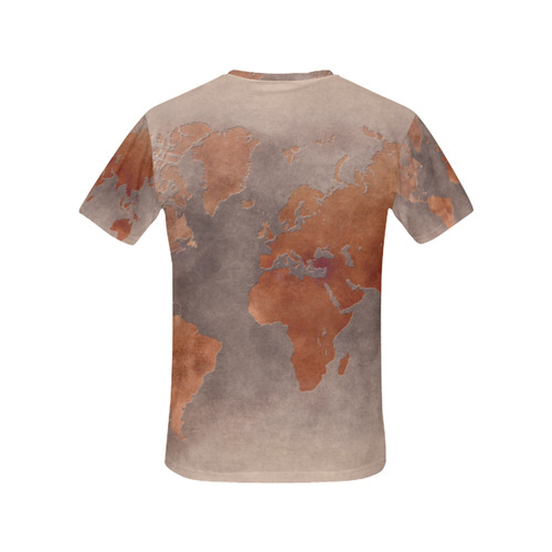 world map 29 All Over Print T-Shirt for Women (USA Size) (Model T40)