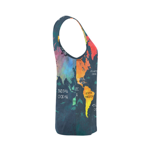 world map All Over Print Tank Top for Women (Model T43)