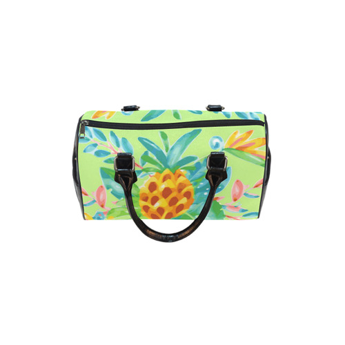 Summer Tropical Pineapple Fruit Floral Boston Handbag (Model 1621)