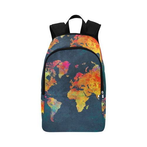 world map 16 Fabric Backpack for Adult (Model 1659)