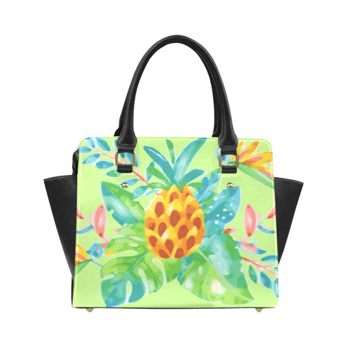 Summer Tropical Pineapple Fruit Floral Classic Shoulder Handbag (Model 1653)
