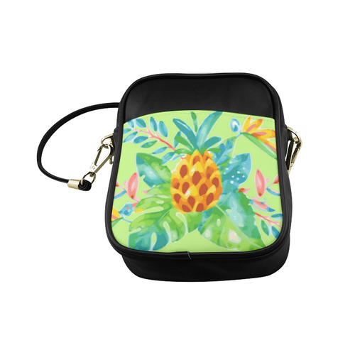 Summer Tropical Pineapple Fruit Floral Sling Bag (Model 1627)