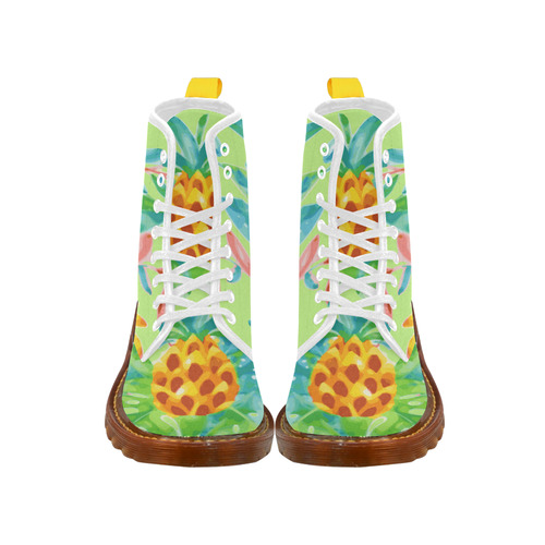 Summer Tropical Pineapple Fruit Floral Martin Boots For Women Model 1203H