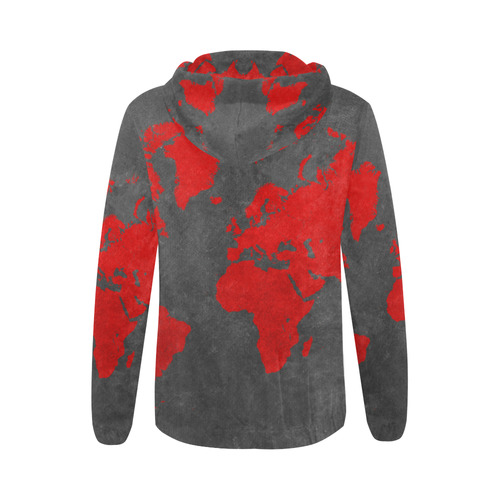 world map 24 All Over Print Full Zip Hoodie for Women (Model H14)