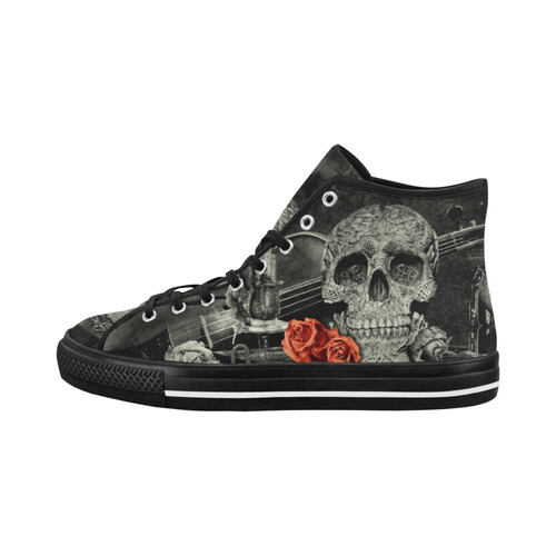 Steampunk Alchemist Mage Red Roses Celtic Skull Vancouver H Men's Canvas Shoes (1013-1)