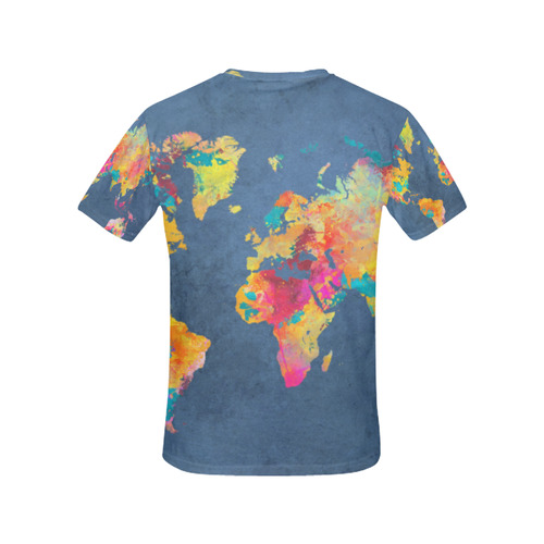 world map 18 All Over Print T-Shirt for Women (USA Size) (Model T40)