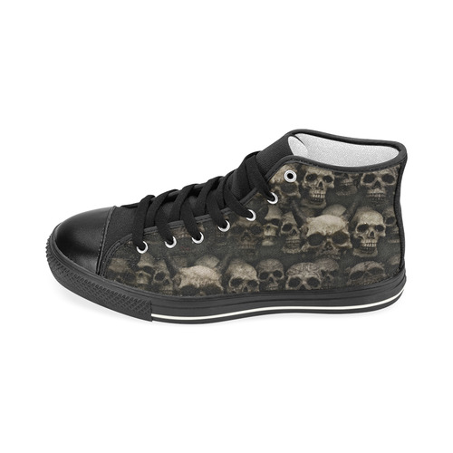 Crypt of the devilish dead skull Women's Classic High Top Canvas Shoes (Model 017)