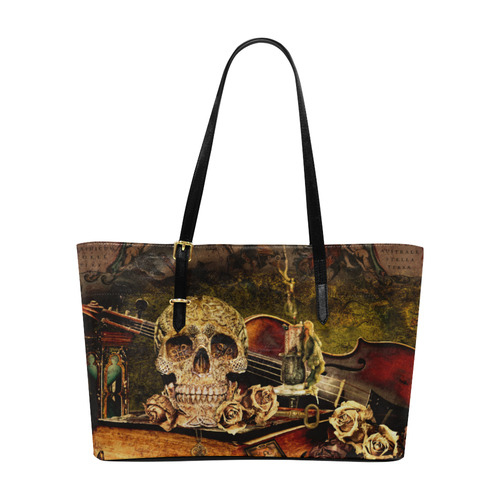 Steampunk Alchemist Mage Roses Celtic Skull Euramerican Tote Bag/Large (Model 1656)