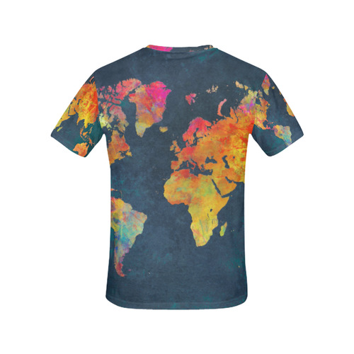 world map 16 All Over Print T-Shirt for Women (USA Size) (Model T40)
