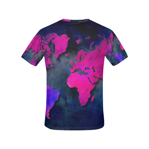 world map 14 All Over Print T-Shirt for Women (USA Size) (Model T40)