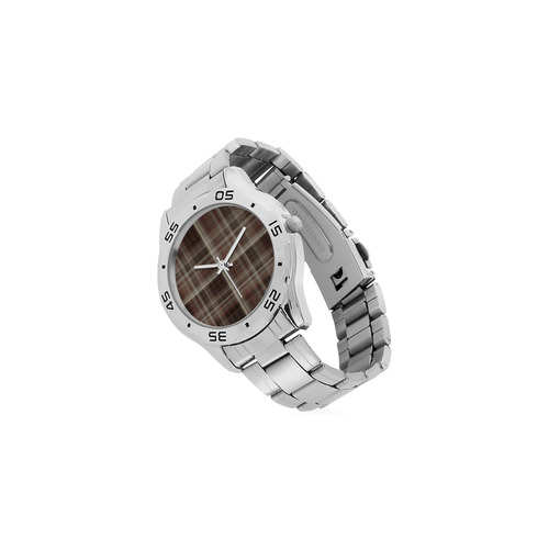 brownplaid Men's Stainless Steel Analog Watch(Model 108)