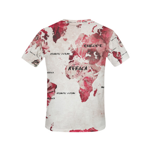 world map All Over Print T-Shirt for Women (USA Size) (Model T40)