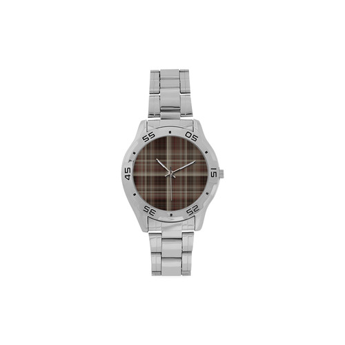 brownplaid Men's Stainless Steel Analog Watch(Model 108)