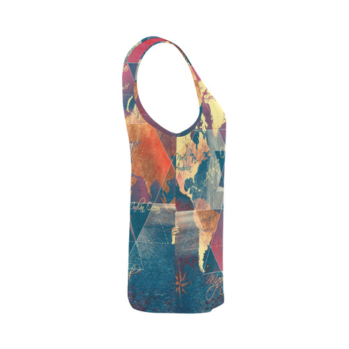 world map All Over Print Tank Top for Women (Model T43)