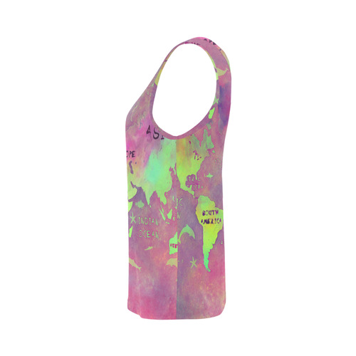 world map All Over Print Tank Top for Women (Model T43)