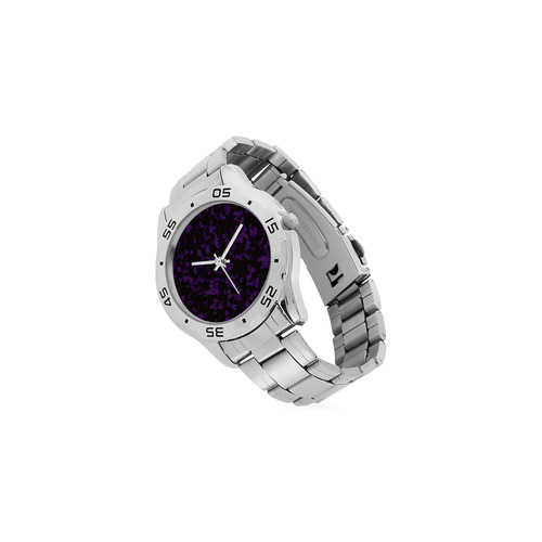 darkpurplecamo Men's Stainless Steel Analog Watch(Model 108)