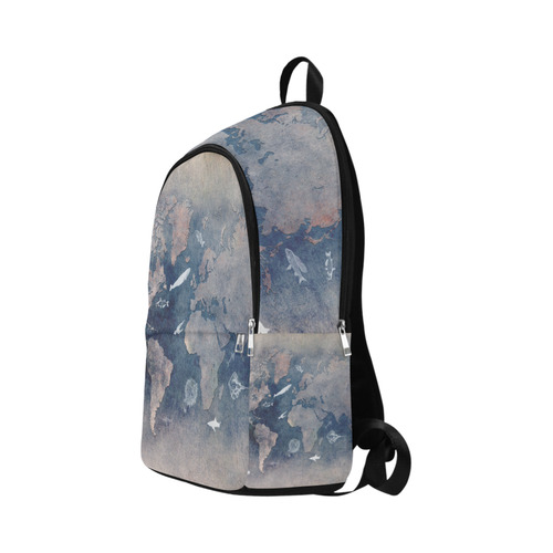 world map 26 Fabric Backpack for Adult (Model 1659)