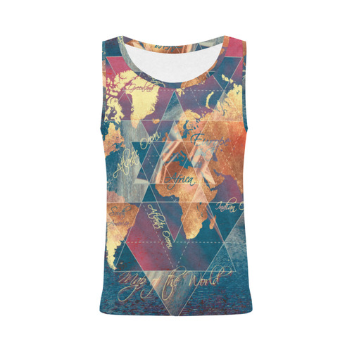 world map All Over Print Tank Top for Women (Model T43)