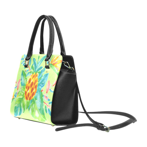 Summer Tropical Pineapple Fruit Floral Classic Shoulder Handbag (Model 1653)