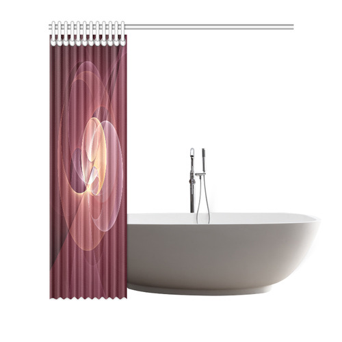 Movement Abstract Modern Wine Red Pink Fractal Art Shower Curtain 66"x72"