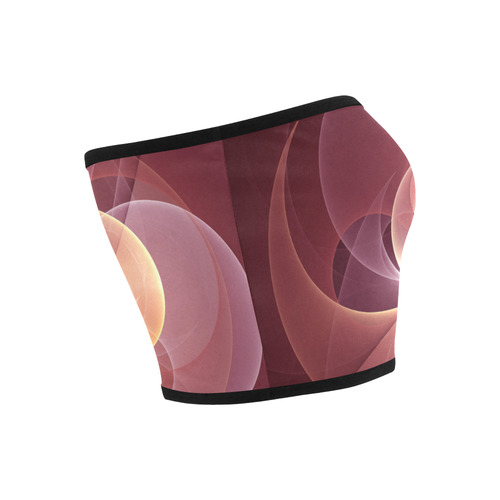 Movement Abstract Modern Wine Red Pink Fractal Art Bandeau Top