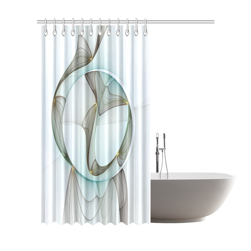 Abstract Modern Turquoise Brown Gold Elegance Shower Curtain 72"x84"