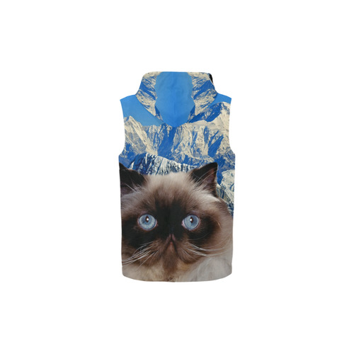 Himalayan Cat All Over Print Sleeveless Zip Up Hoodie for Kid (Model H16)
