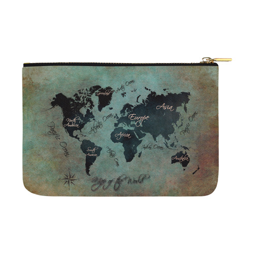 world map Carry-All Pouch 12.5''x8.5''