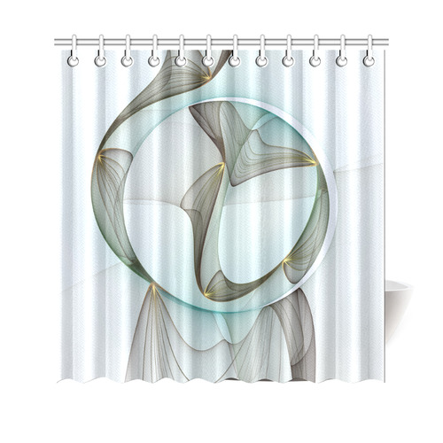 Abstract Modern Turquoise Brown Gold Elegance Shower Curtain 69"x70"
