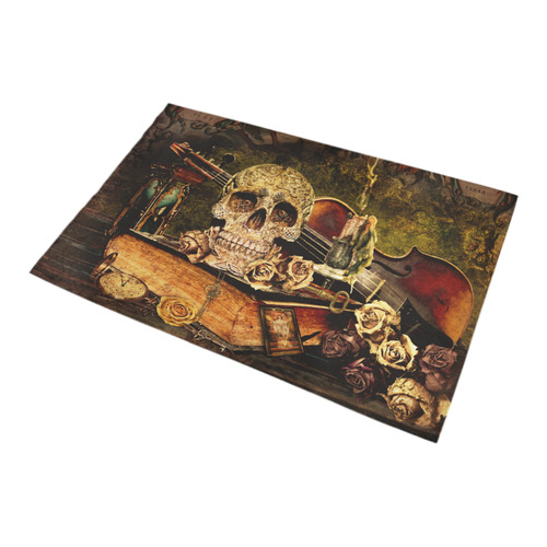 Steampunk Alchemist Mage Roses Celtic Skull Bath Rug 20''x 32''