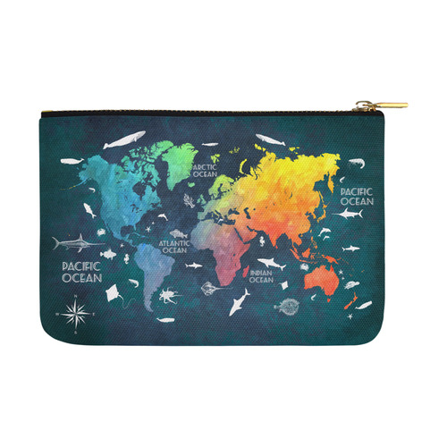 world map Carry-All Pouch 12.5''x8.5''