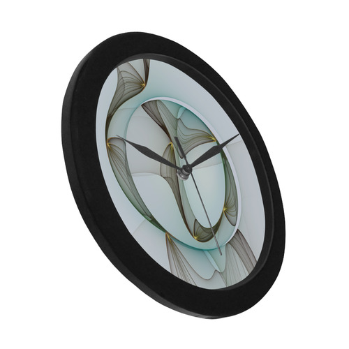 Abstract Modern Turquoise Brown Gold Elegance Circular Plastic Wall clock