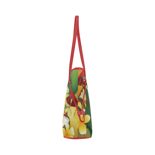 Tropical Floral Watercolor Pineapple Coconut Clover Canvas Tote Bag (Model 1661)