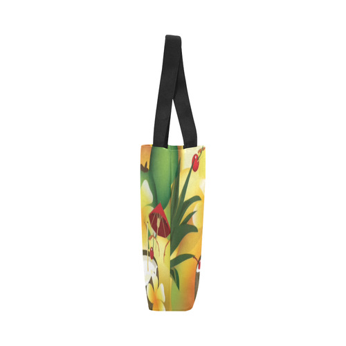 Tropical Floral Watercolor Pineapple Coconut Canvas Tote Bag (Model 1657)