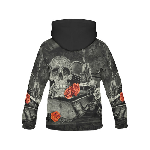 Steampunk Alchemist Mage Red Roses Celtic Skull All Over Print Hoodie for Men (USA Size) (Model H13)