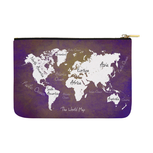 world map Carry-All Pouch 12.5''x8.5''