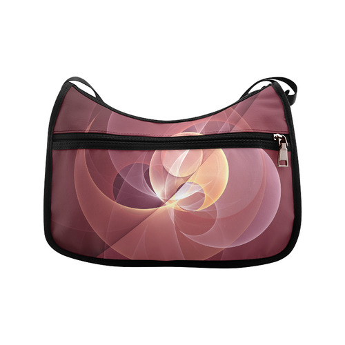 Movement Abstract Modern Wine Red Pink Fractal Art Crossbody Bags (Model 1616)