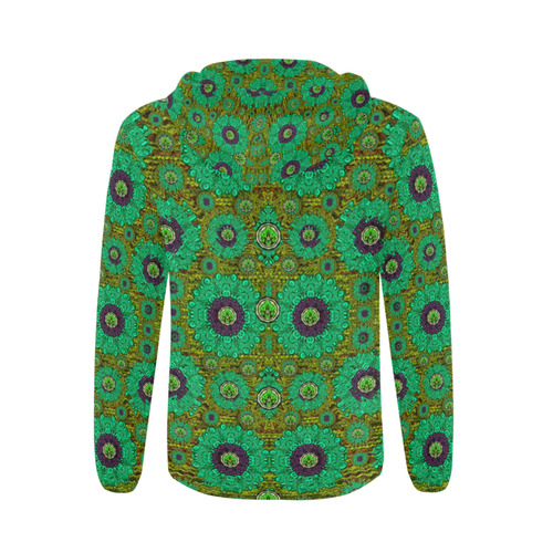 Peacock-flowers in the stars of eden  pop art All Over Print Full Zip Hoodie for Men (Model H14)