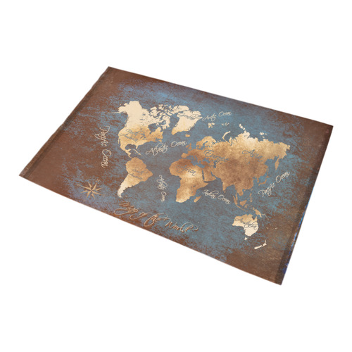 world map Bath Rug 20''x 32''